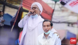 Saran rekonsiliasi antara pendukung HRS dan Jokowi di akhir tahun. Sumber foto diolah pribadi dari : CNNIndonesia.com