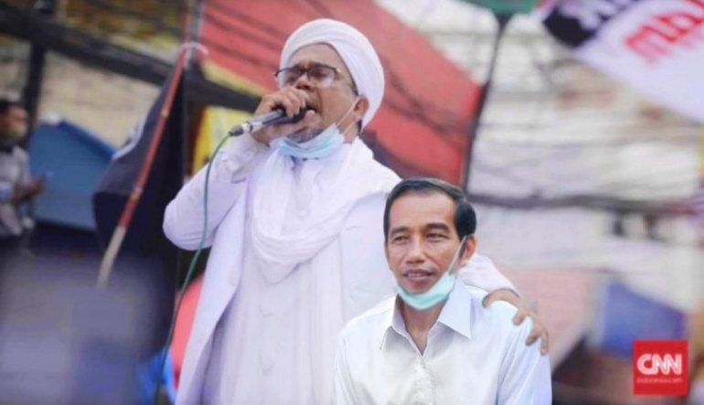 Saran rekonsiliasi antara pendukung HRS dan Jokowi di akhir tahun. Sumber foto diolah pribadi dari : CNNIndonesia.com