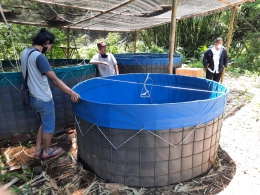 Pemasangan kolam bioflok dokpri kampung Nila Slilir | dokpri