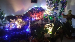 Gua dan pohon natal di Pastoran Hayam Wuruk Medan/dokpri