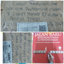 Buku kiriman paket JNE Salatiga-Kupang/dokpri