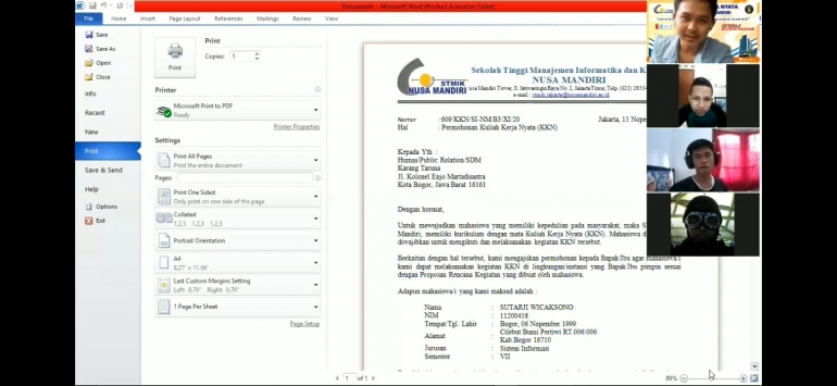 Kegiatan Pelatihan Membuat Surat dengan Ms. Word|Dokpri