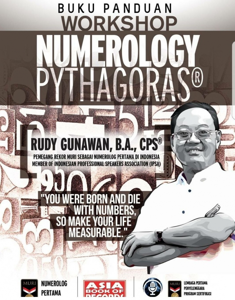 Foto Buku Panduan Workshop Numerology Pythagoras (sumber: dokpri - instagram: numerology_rights) 