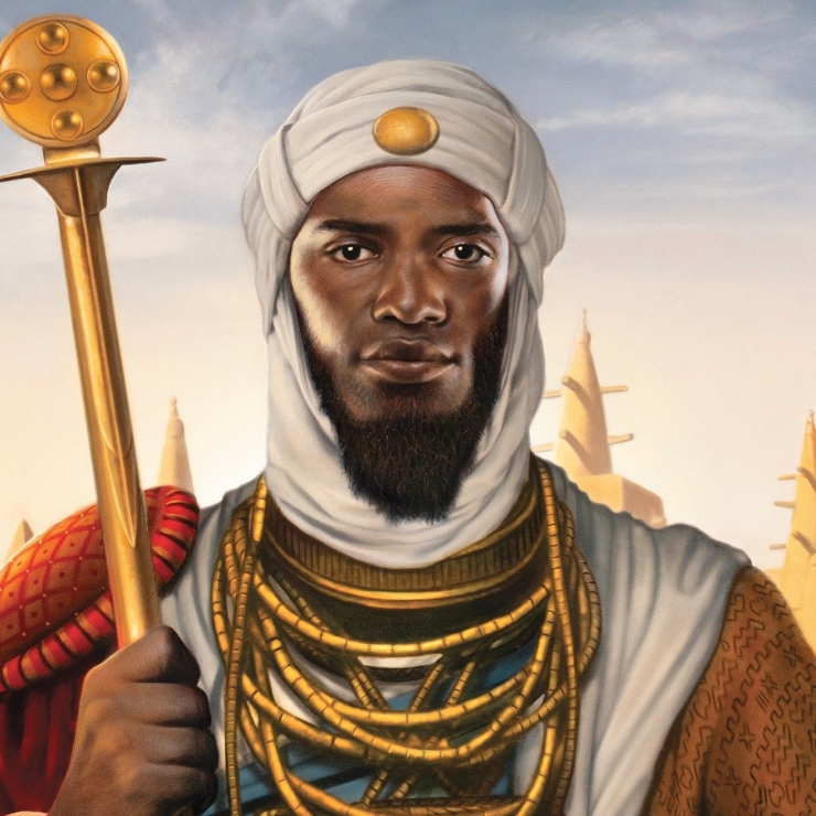 Ilustrasi Mansa Musa digambar oleh Tim O'brien 
