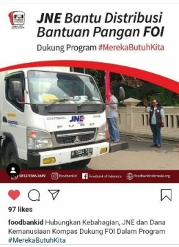 Mari kita bersatu dan saling bahu-membahu dalam menyebarkan kebaikan serta menghubungkan kebahagiaan (Instagram Foodbank of Indonesia)