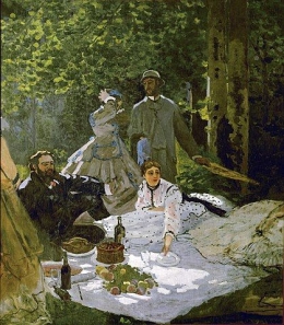 Dejeuner sur l'herbe (Lukisan Claude Monet, 1865-1866) via artsy.net