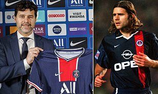 Mauricio Pochettino, pelatih baru PSG (kiri). Foto kanan: Pochettino semasa berseragam PSG (Sumber: Dailymail.co.uk)