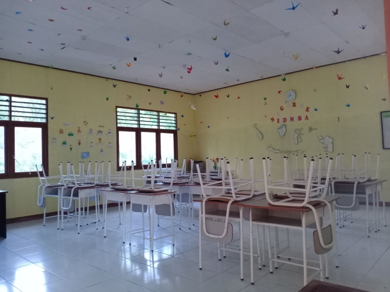 Penampakan salah satu ruang kelas di bangunan baru telah siap. |Dokumen Pribadi