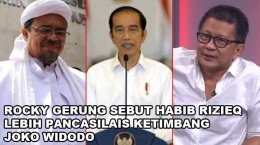 Dari kiri: Habib Rizieq, Joko Widodo, dan Rocky Gerung. Tribunnews.com