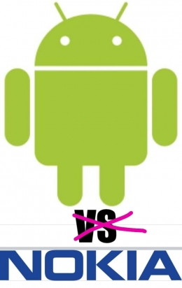 Foto : Nokia dan Android ( Sumber : 1000logos-symbols.com)
