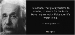 Quotes Albert Einstein tentang menyendiri (Sumber: azquotes.com)