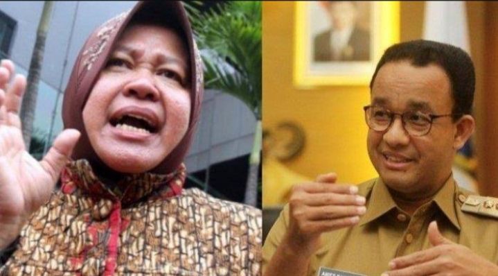 Mensos Tri Rismaharini dan Gubernur DKI Anies Baswedan (dok. Tribunnews.com)