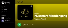 Tangkapan layar dari Spotify untuk podcast Nusantara Mendongeng Yayasan Atsanti (Sumber: open.spotify.com)