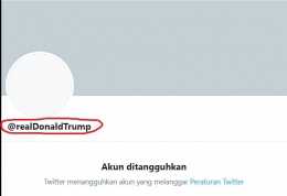 Akun Twitter pribadi Presiden Amerika Serikat Donald Trump resmi diblokir permanen | Foto: Twitter (tangkapan layar)