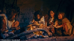 Ilustrasi Neanderthal yang tinggal di dalam goa. | Credit: Shutterstock/Gorodonkoff Dailymail.co.uk