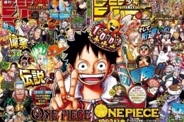 Gambar peringatan 1000 episode manga One Piece/ Eichiro Oda/Shonen Jump | reddit.com
