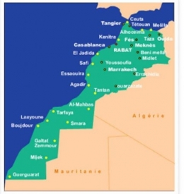 Peta Maroko | Sumber: Kedutaan Besar Maroko di Jakarta