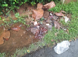 Sampah yang menyumbat selokan dan drainase buuruk memicu banjir (dok.rwindhu)