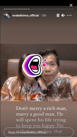 Tangkap Layar IG Story Eva Belisima