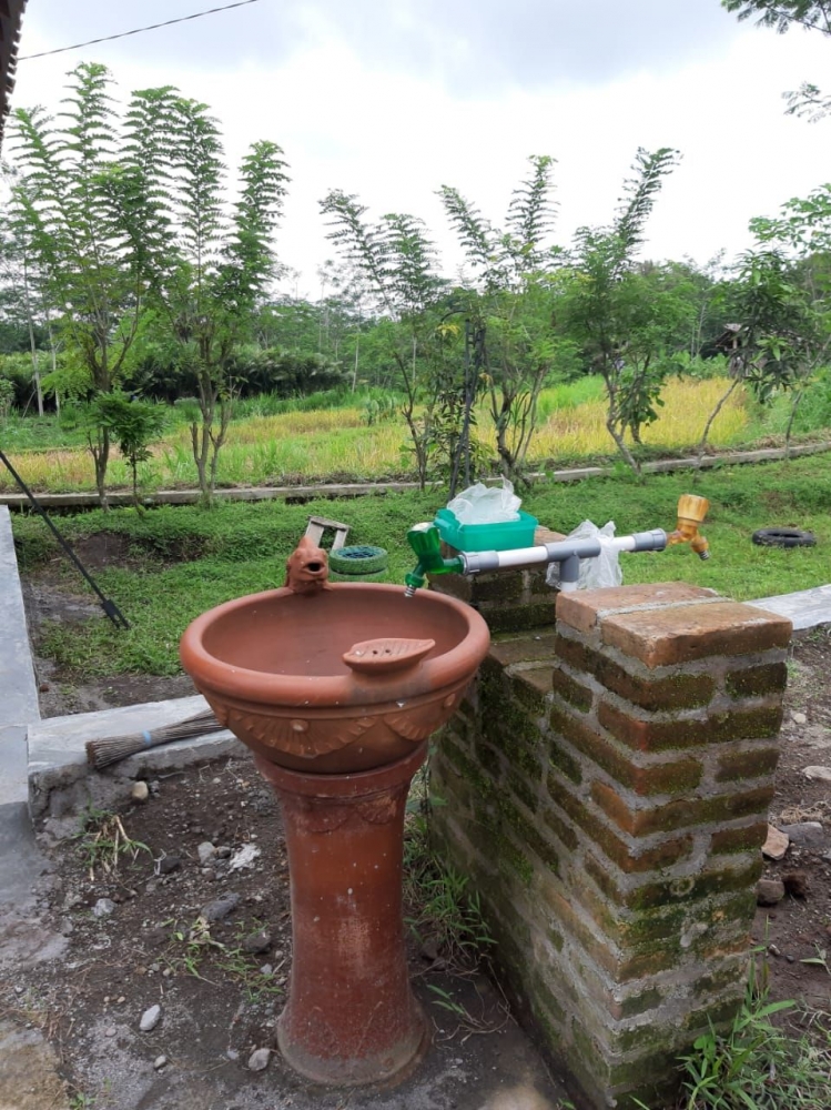 Salah satu fasilitas cuci tangan di Desa Ekowisata Pancoh. (Dok. pribadi)
