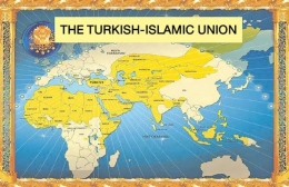 Peta The Turkish-Islamic Union yang dipromosikan Adnan Oktar. Sumber: harun-yahya.net