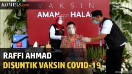 Raffi Ahmad disuntik vaksin Covid-19 (Kompas)