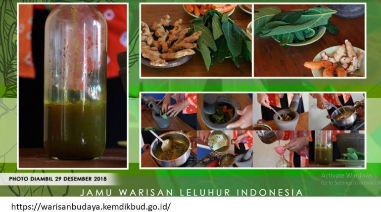 Jamu warisan leluhur Indonesia (tangkapan layar dari warisanbudaya.kemdikbud.go.id)