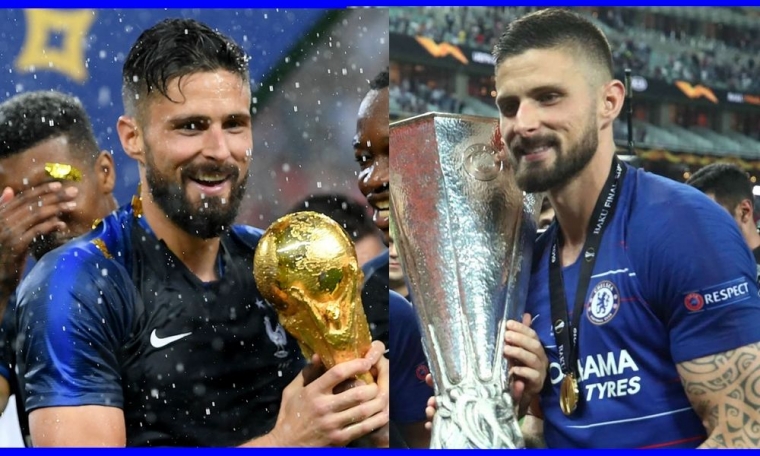 Giroud langsung panen gelar prestisius pasca pindah dari Arsenal. Gambar: diolah dari Goal.com