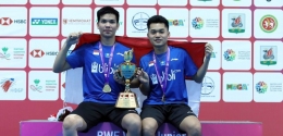 Leo/Daniel kala menjadi juara dunia junior 2019 di Kazhan, Rusia/badmintonindonesia.org