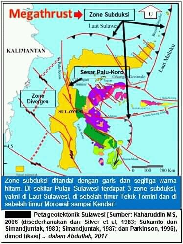 Gambar 1: Peta Geotektonik Sulawesi, dalam Abdullah 2017