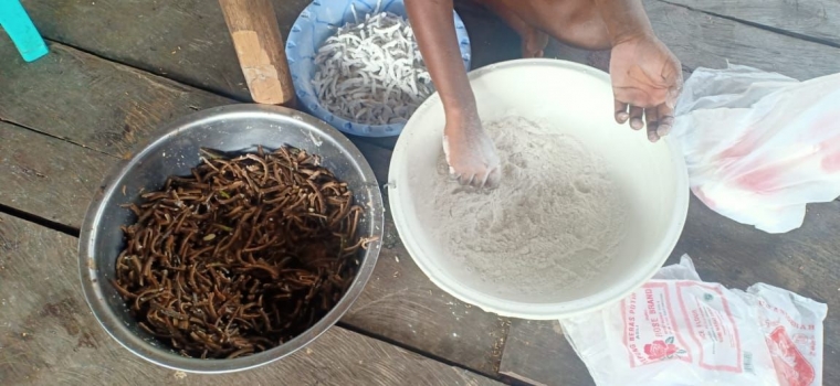 Foto.dok.pribadi/adonan keripik dari kulit pisang