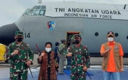 Mensos Tri Rismaharini bertolak menuju lokasi gempa Sulbar. Doc Tribunnews.com
