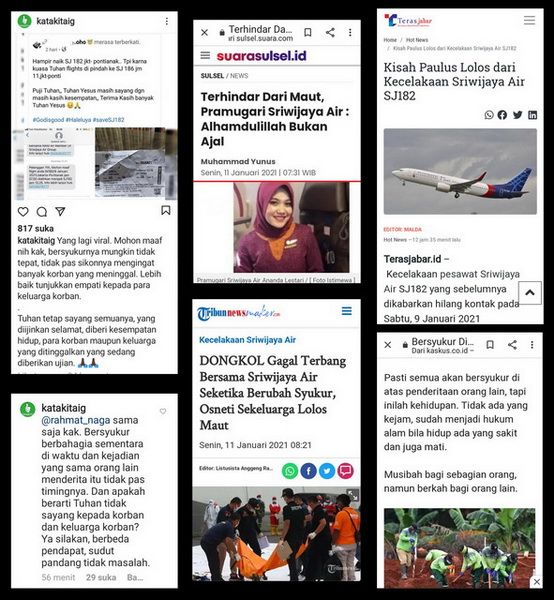 Kolase berita dan opini (sumber gambar tercantum)