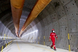 Konstruksi terowongan kereta cepat Jakarta-Bandung. Sumber: JP/ Wendra Ajistyatama