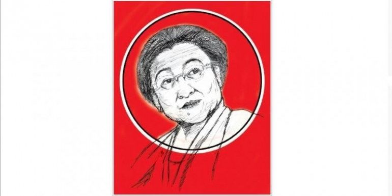 Ilustrasi Megawati Soekarnoputri (sumber: Handining/Kompas Cetak)