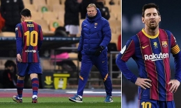 Ekspresi Lionel Messi usai diganjar kartu merah/Dailymail.co.uk