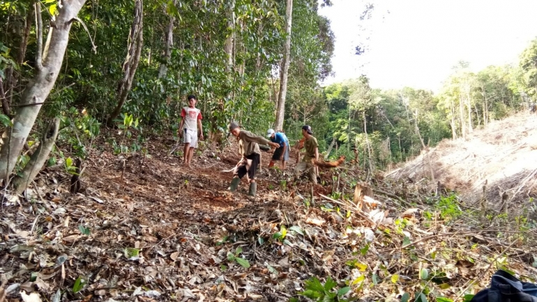 Foto: Ritual suku Dayak dalam membuka ladang. (Sumber: kalimantanreview.com).