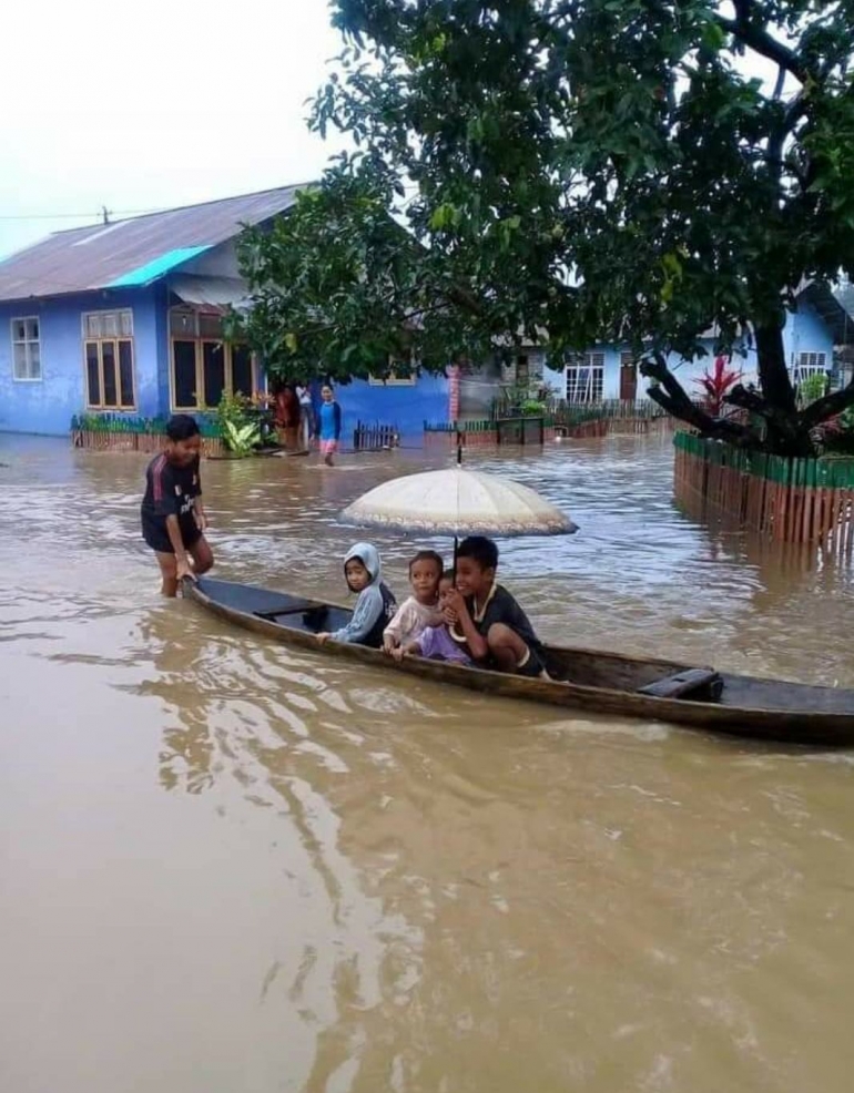 Dokpri. Suasana Banjir di Kecamatan Ibu, Kab. Halbar