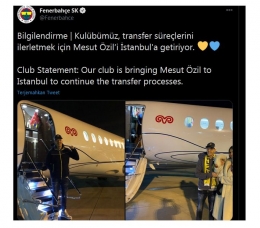 Mengkonfirmasi transfer Mesut Oezil/@Fenerbahce