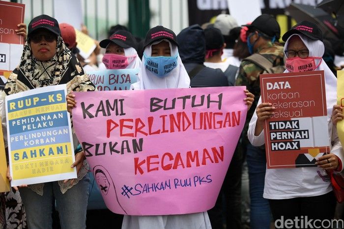 Foto ilustrasi: Aksi dukung RUU PKS (Sumber:Agung Pambudhy/detikcom )