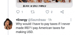 Pernyataan Saundra, kekasih Gray, yang enggan membayar pajak (Sumber: Twitter)