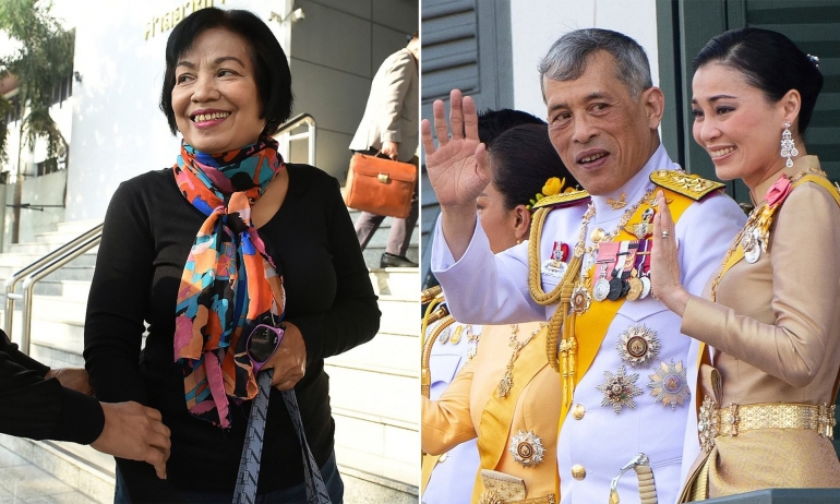 Archan (kiri) dan Raja Thailand. Photo: AFP