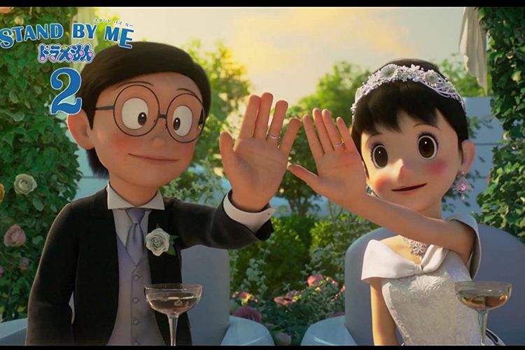 Sumber : kompas.com - Ilustrasi film animasi Stand By Me Doraemon 2 dimana Nobita dan Shizuka sedang melangsungkan pernikahan