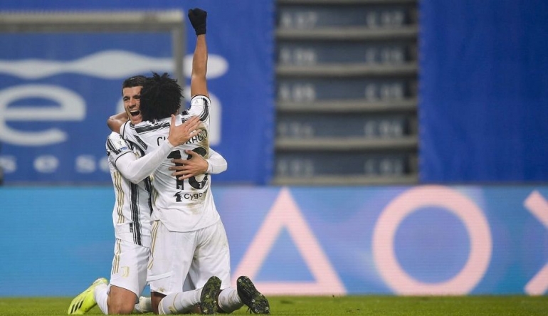 Selebrasi gol pamungkas Alvaro Morata yang menyempurnakan tangis Insigne. Juventus positif juara Super Cup edisi Pandemi | Juventus.com