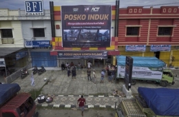 Posko wilayah ACT untuk gempa Sulawesi Barat yang beralamat di Jl. Diponegoro no. 3-4, Mamuju Sulawesi Barat. (ACTNews/Akbar) 