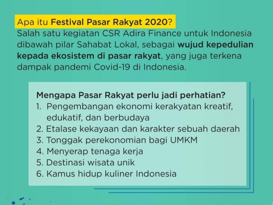 Festival Pasar Rakyat 2020. Sumber: FB Adira Finance