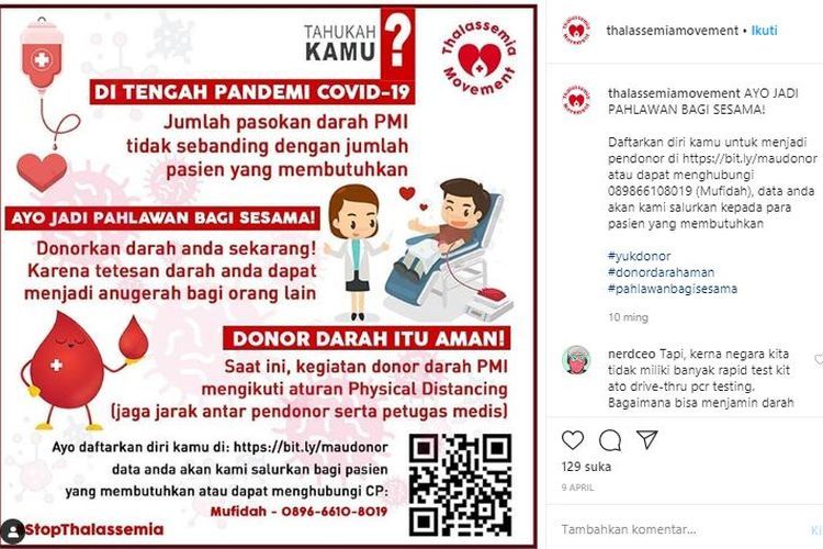 Donor darah di tengah pandemi tetap aman (Foto: kompas.com