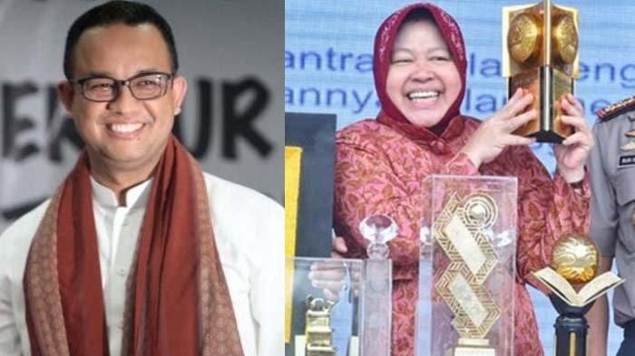 Anies Baswedan dan Tri Rismaharini (Foto: Surya.co.id)