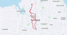 Ini posisi di Surabaya, tendensy ke arah kanan. (Foto: dokpri) 