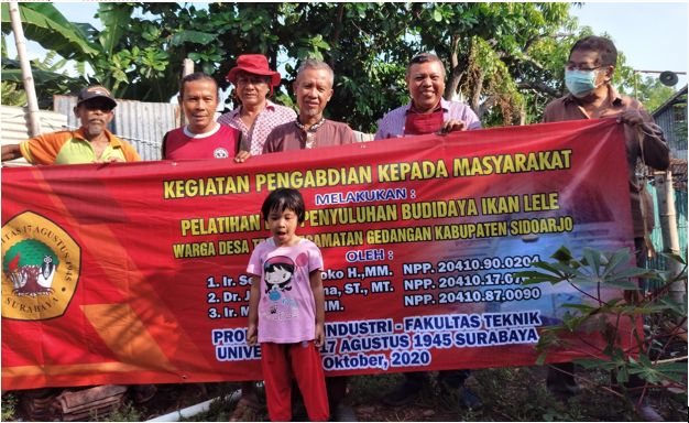Tim dosen Dosen Untag Surabaya melakukan kegiatan pengabdian masyarakat budidaya ikan lele di desa Tebel, Kec. Gedangan, Kab. Sidoarjo